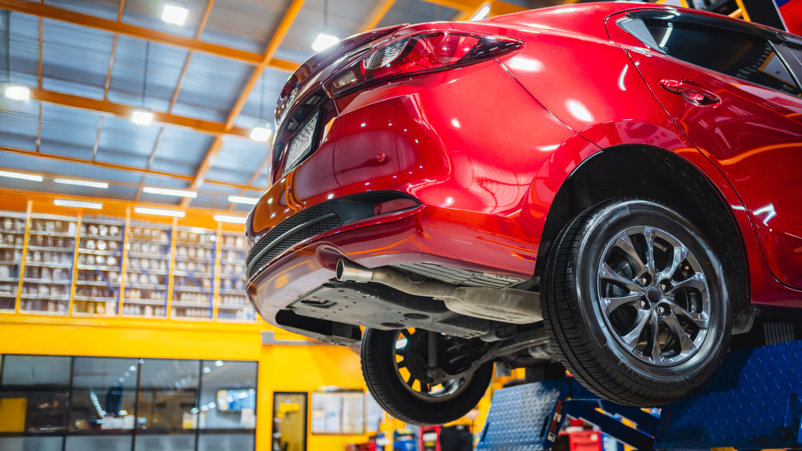 car on a lift